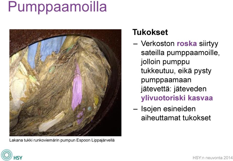 jätevettä: jäteveden ylivuotoriski kasvaa Isojen esineiden