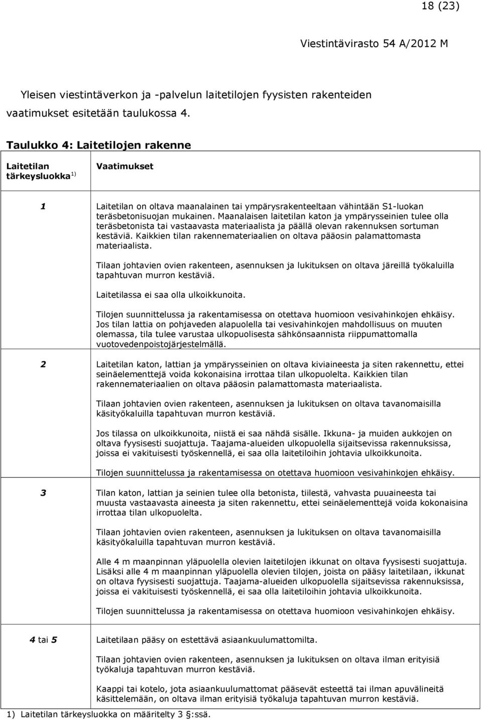 Maanalaisen laitetilan katon ja ympärysseinien tulee olla teräsbetonista tai vastaavasta materiaalista ja päällä olevan rakennuksen sortuman kestäviä.