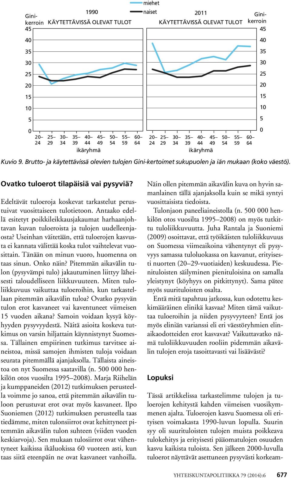 Edeltävät tuloeroja koskevat tarkastelut perustuivat vuosittaiseen tulotietoon. Antaako edellä esitetyt poikkileikkausjakaumat harhaanjohtavan kuvan tuloeroista ja tulojen uudelleenjaosta?