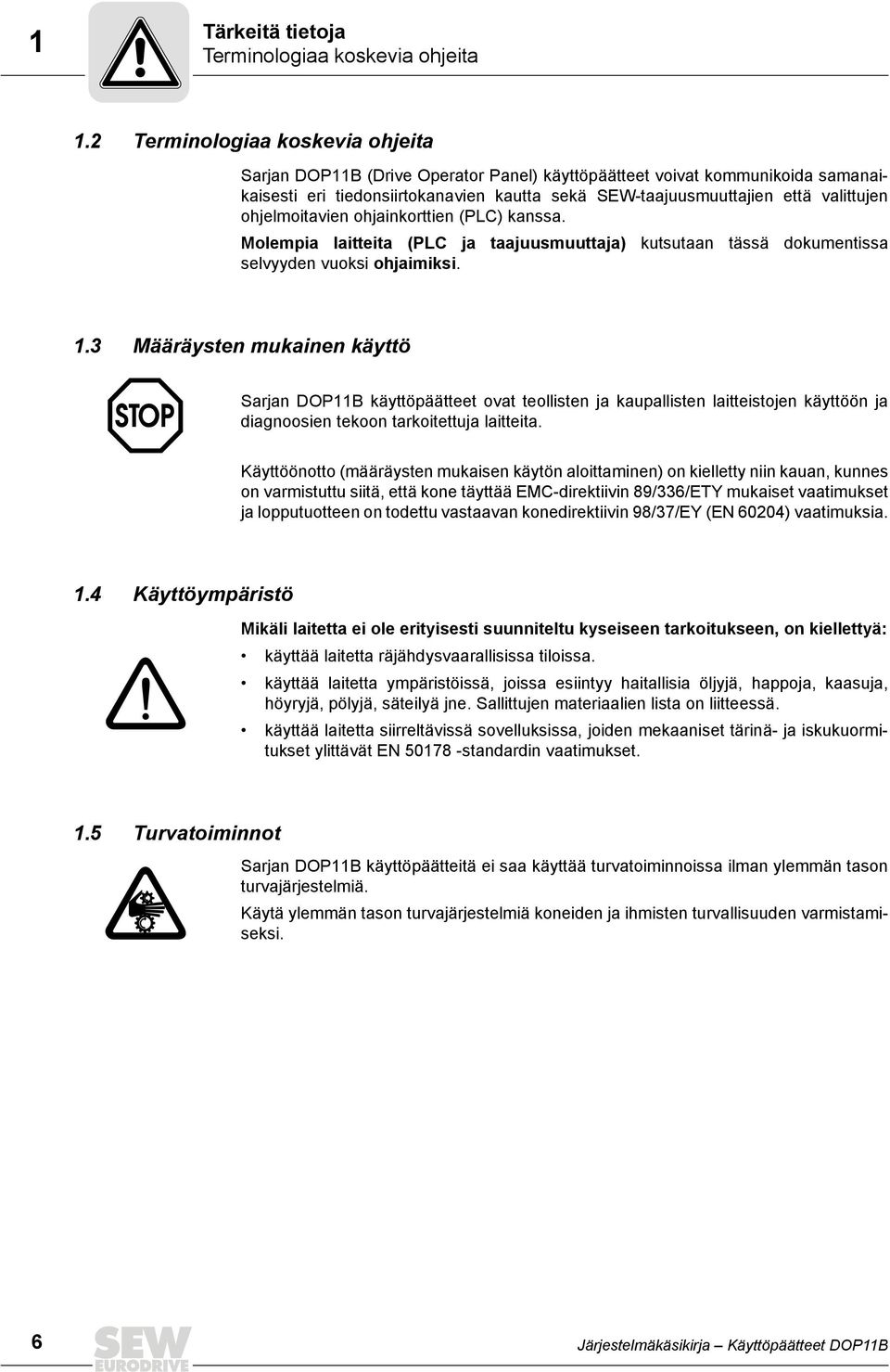ohjelmoitavien ohjainkorttien (PLC) kanssa. Molempia laitteita (PLC ja taajuusmuuttaja) kutsutaan tässä dokumentissa selvyyden vuoksi ohjaimiksi. 1.