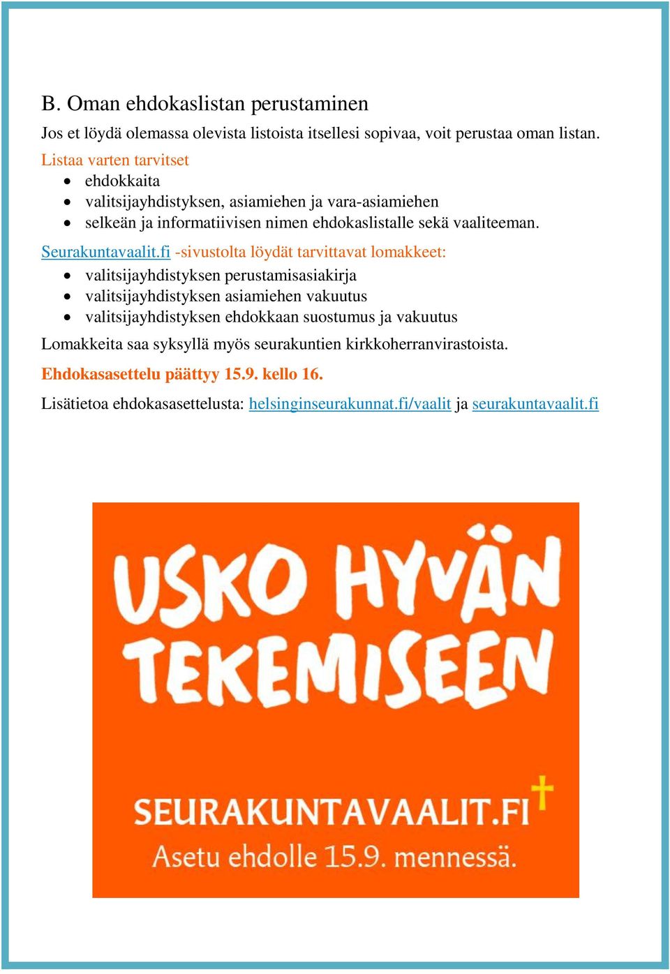 Seurakuntavaalit.