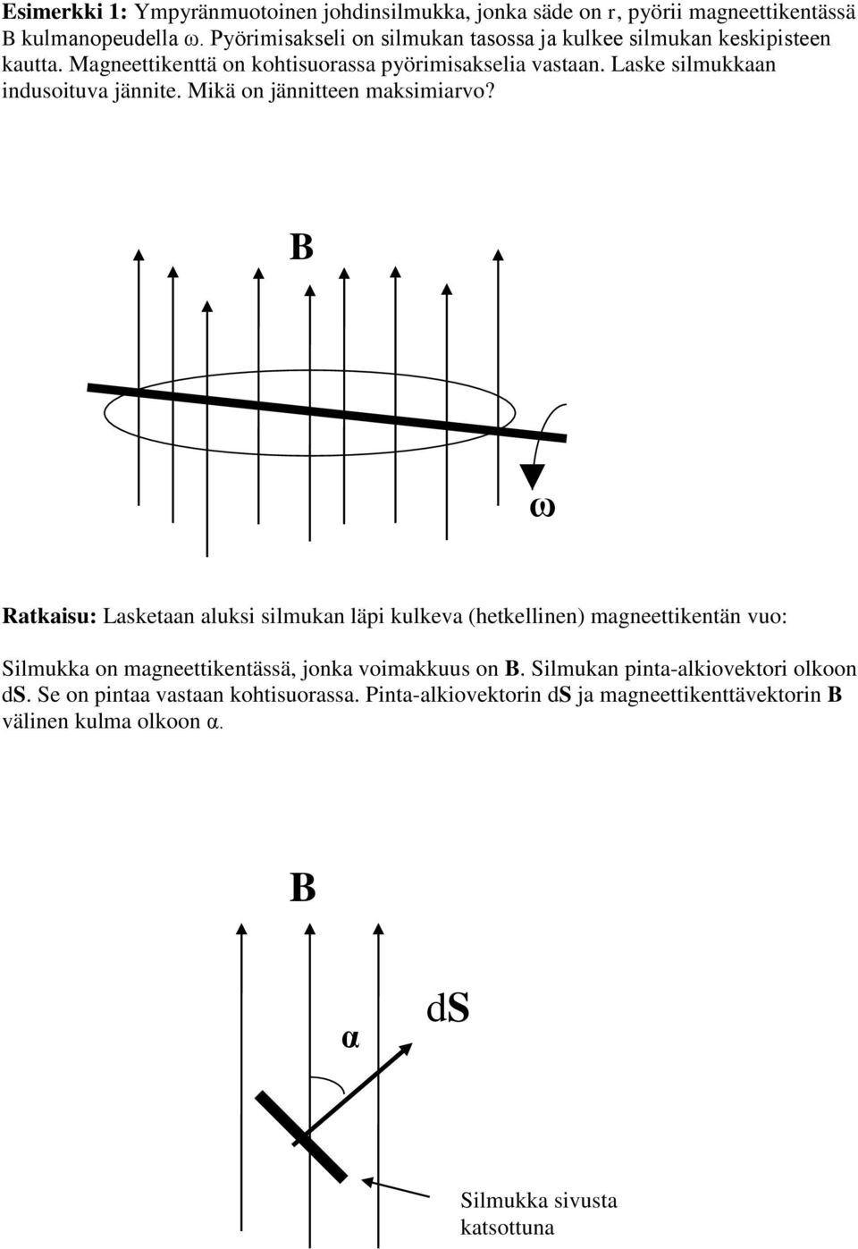 Lske silmukkn inusoituv jännite. Mikä on jännitteen mksimivo?
