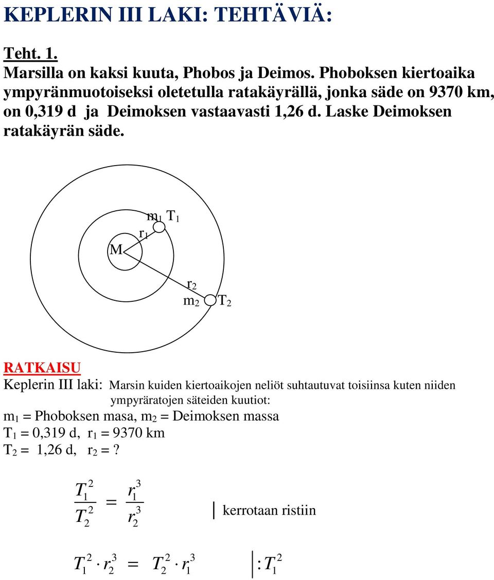 vastaavasti,6 d. Laske Deimoksen atakäyän säde.