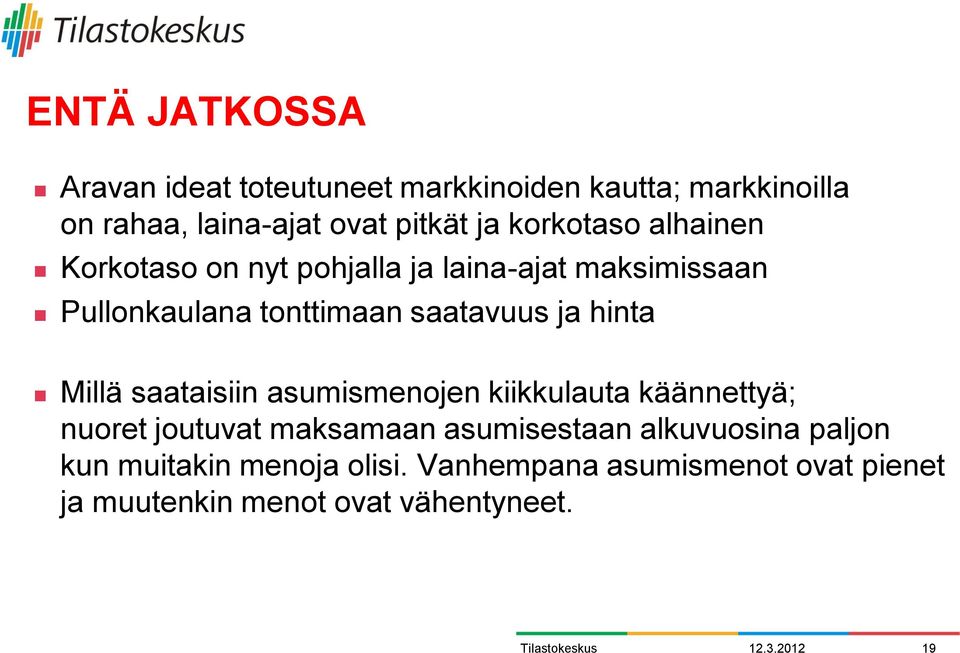 hinta Millä saataisiin asumismenojen kiikkulauta käännettyä; nuoret joutuvat maksamaan asumisestaan alkuvuosina