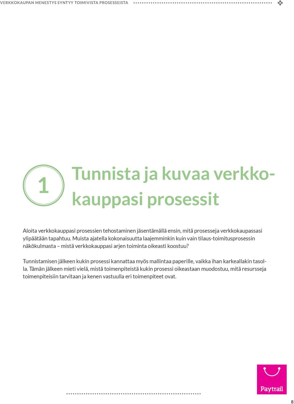 Muista ajatella kokonaisuutta laajemminkin kuin ain tilaus-toimitusprosessin näkökulmasta mistä erkkokauppasi arjen toiminta oikeasti koostuu?