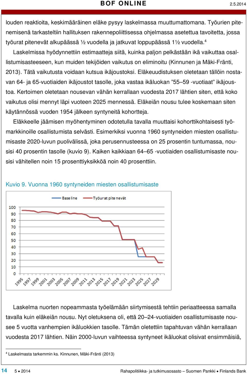 4 Laskelmissa hyödynnettiin estimaatteja siitä, kuinka paljon pelkästään ikä vaikuttaa osallistumisasteeseen, kun muiden tekijöiden vaikutus on eliminoitu (Kinnunen ja Mäki-Fränti, 2013).