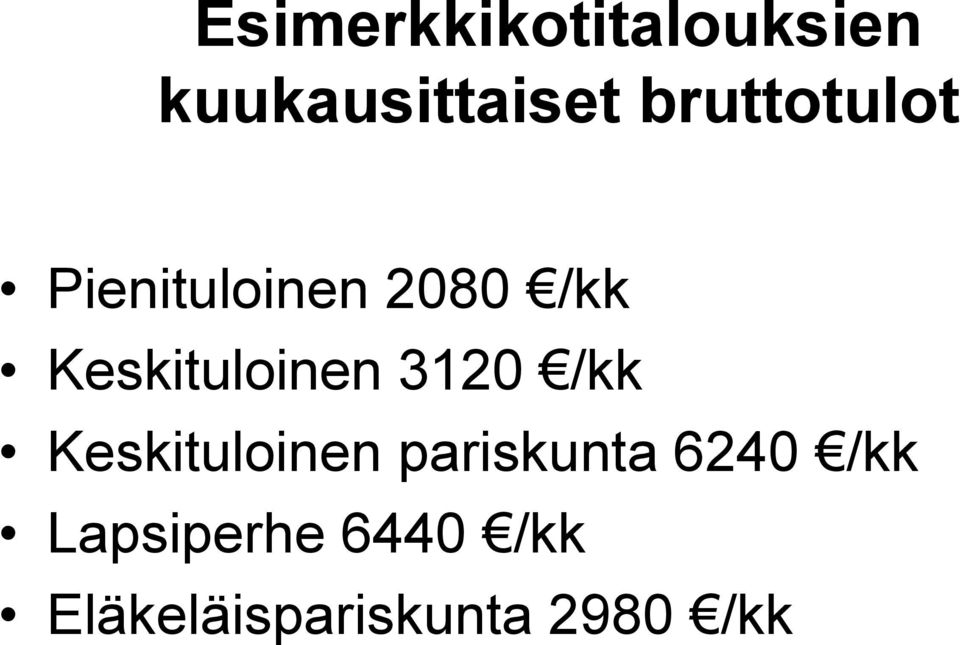 Keskituloinen 3120 /kk Keskituloinen