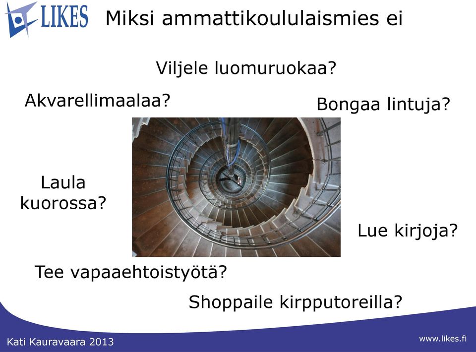 Bongaa lintuja? Laula kuorossa?