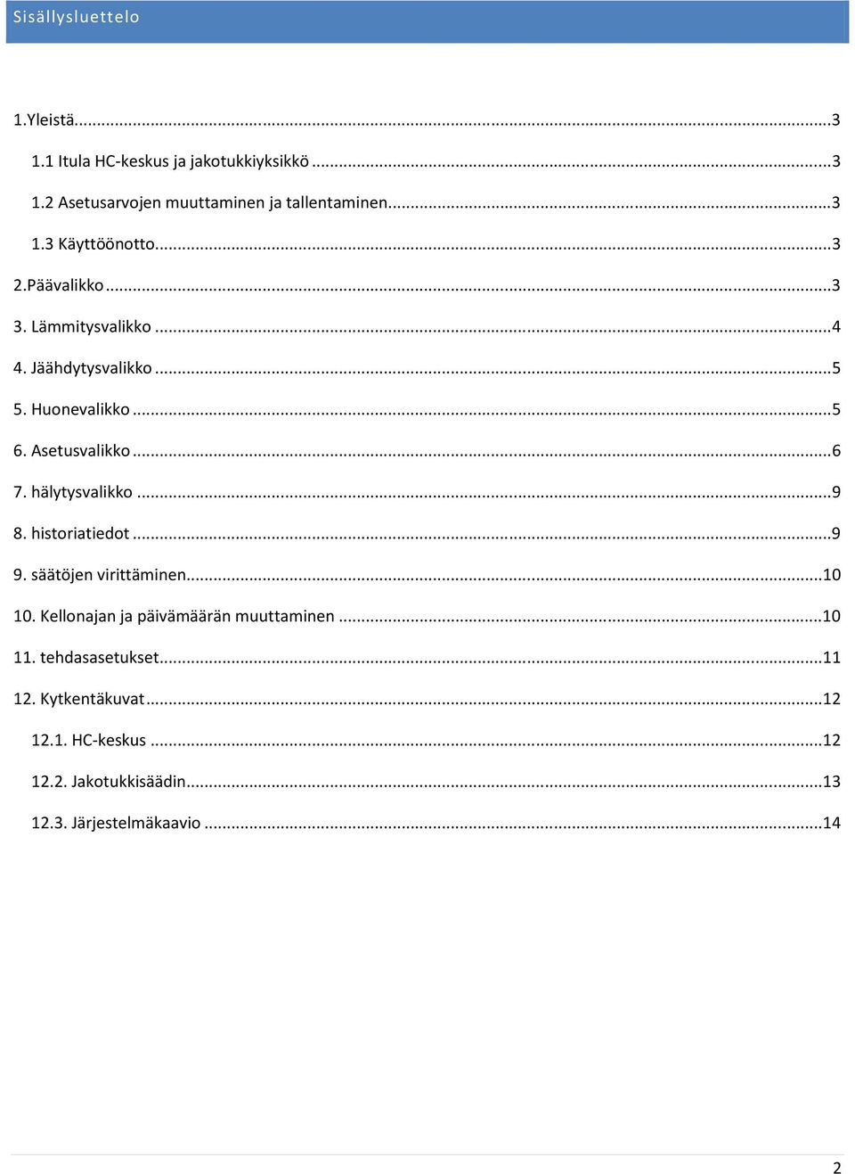 hälytysvalikko... 9 8. historiatiedot... 9 9. säätöjen virittäminen... 10 10. Kellonajan ja päivämäärän muuttaminen... 10 11.