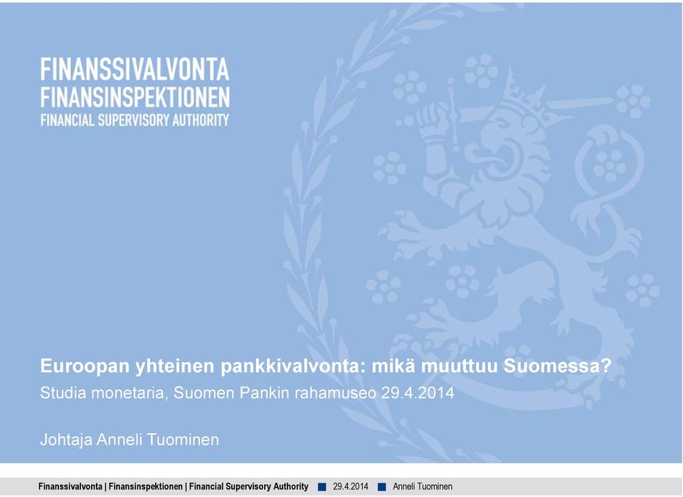 Studia monetaria, Suomen Pankin rahamuseo 29.4.