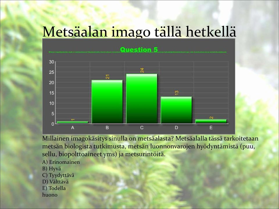 Metsäalalla tässä tarkoitetaan metsän biologista tutkimusta, metsän