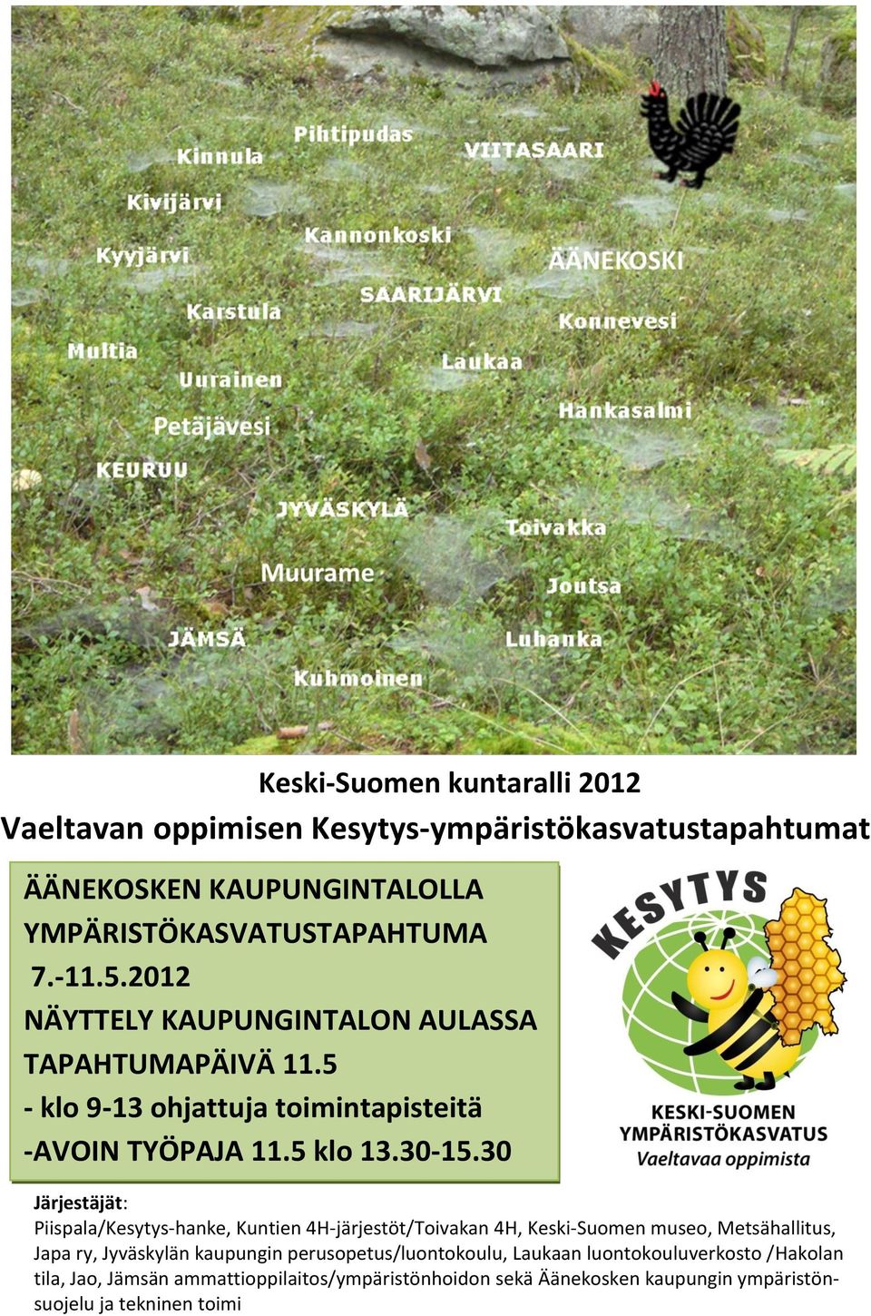 30 Järjestäjät: Piispala/Kesytys-hanke, Kuntien 4H-järjestöt/Toivakan 4H, Keski-Suomen museo, Metsähallitus, Japa ry, Jyväskylän kaupungin