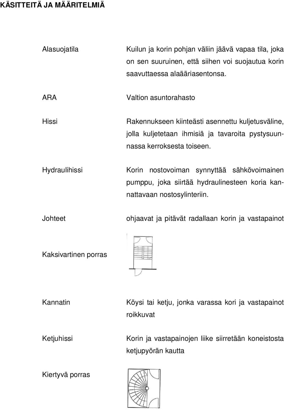 Hydraulihissi Korin nostovoiman synnyttää sähkövoimainen pumppu, joka siirtää hydraulinesteen koria kannattavaan nostosylinteriin.