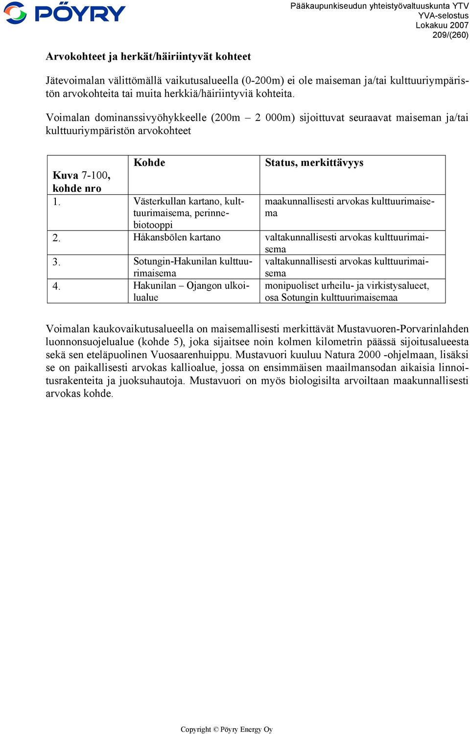 Västerkullan kartano, kulttuurimaisema, perinnebiotooppi maakunnallisesti arvokas kulttuurimaisema 2. Håkansbölen kartano valtakunnallisesti arvokas kulttuurimaisema 3.