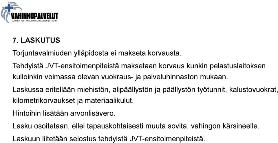 palveluhinnaston mukaan.