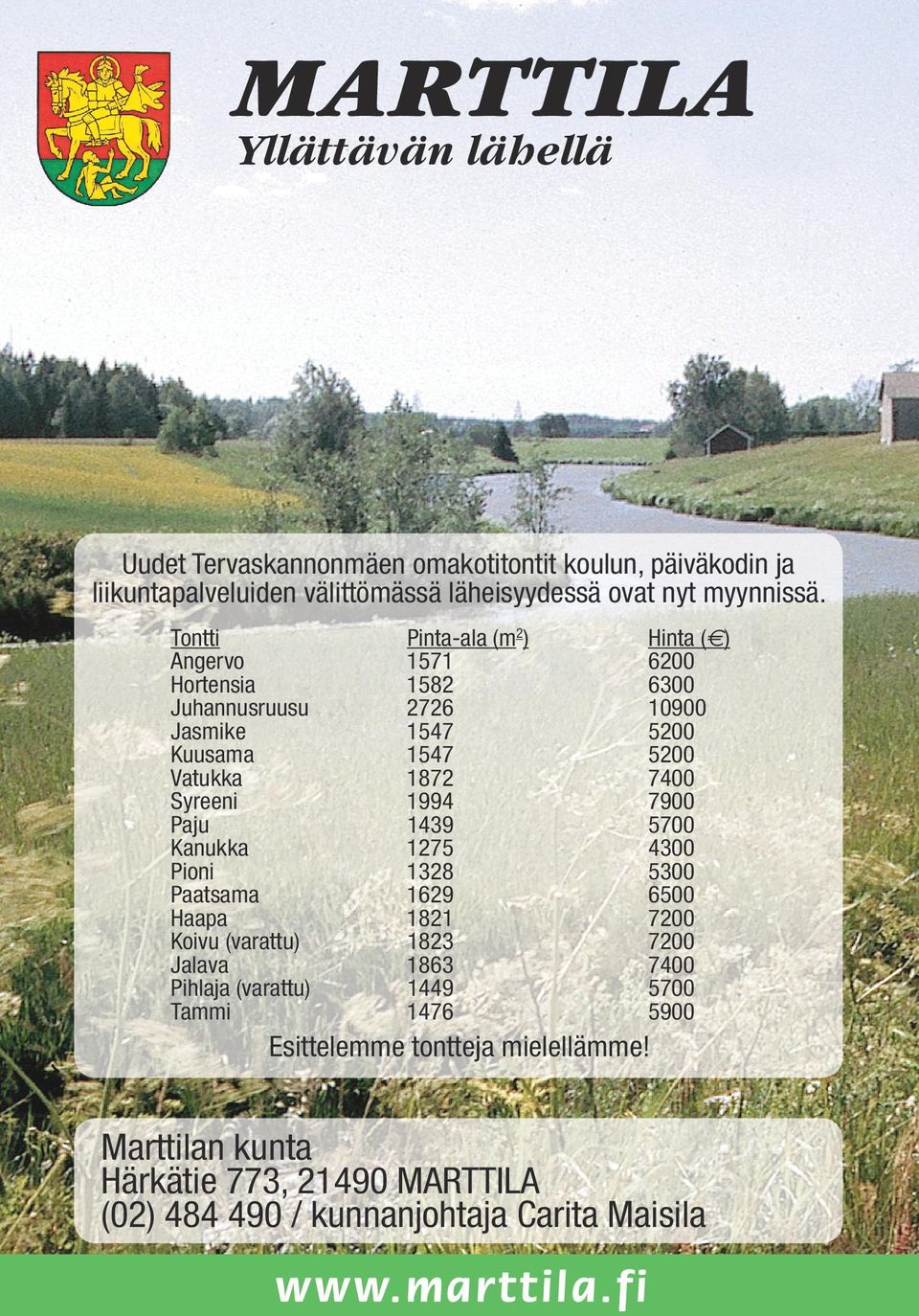 1994 7900 Paju 1439 5700 Kanukka 1275 4300 Pioni 1328 5300 Paatsama 1629 6500 Haapa 1821 7200 Koivu (varattu) 1823 7200 Jalava 1863 7400 Pihlaja (varattu)
