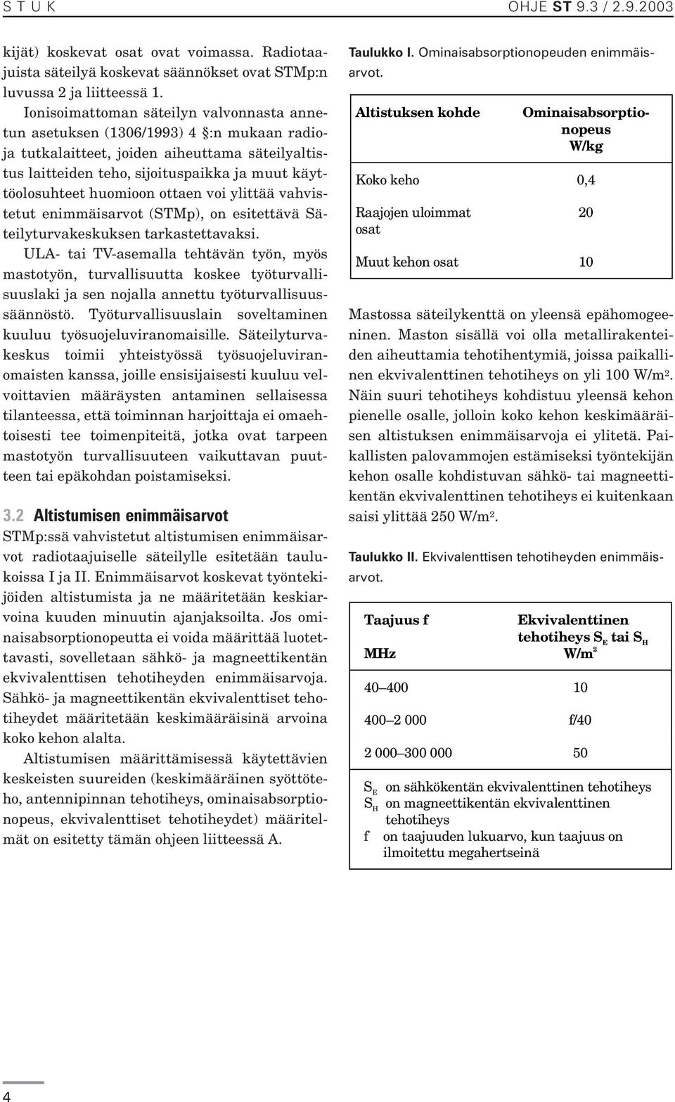 huomioon ottaen voi ylittää vahvistetut enimmäisarvot (STMp), on esitettävä Säteilyturvakeskuksen tarkastettavaksi.