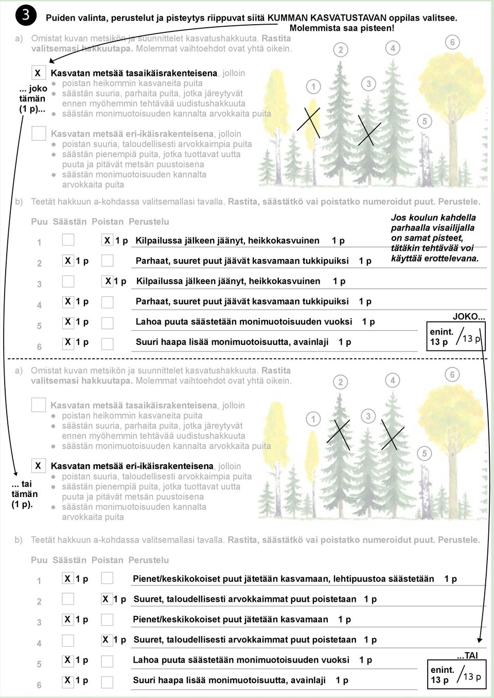.. Kasvatan metsää tasaikäisrakenteisena, jolloin poistan heikommin kasvaneita puita säästän suuria, parhaita puita, jotka järeytyvät ennen myöhemmin tehtävää uudistushakkuuta säästän