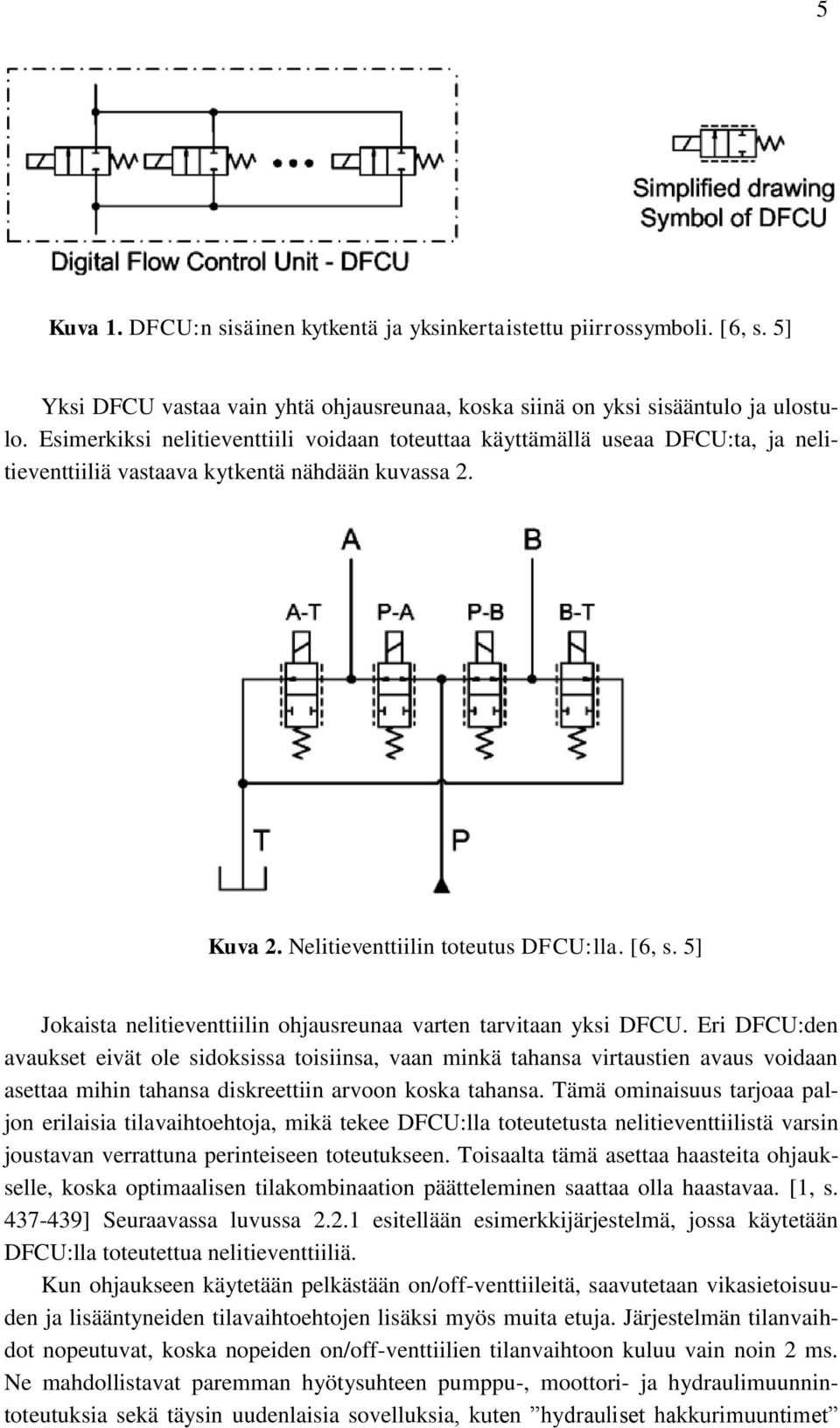 5] Jokaista nelitieventtiilin ohjausreunaa varten tarvitaan yksi DFCU.