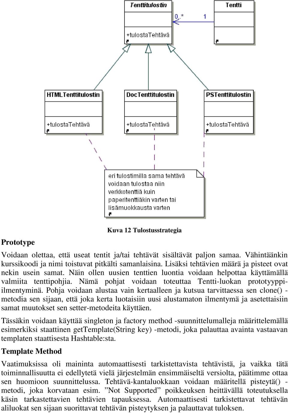 Nämä pohjat voidaan toteuttaa Tentti-luokan prototyyppiilmentyminä.