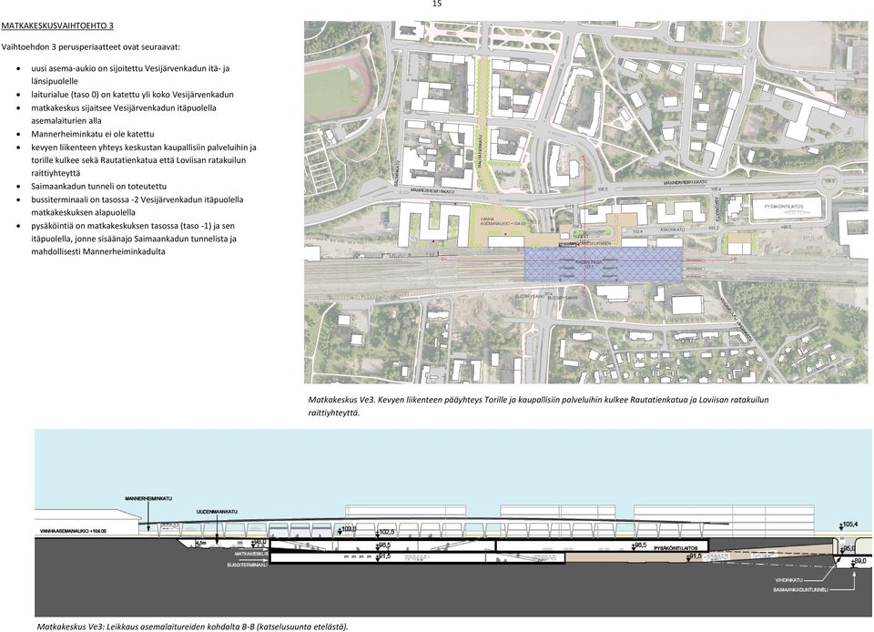 että Loviisan ratakuilun raittiyhteyttä Saimaankadun tunneli on toteutettu bussiterminaali on tasossa -2 Vesijärvenkadun itäpuolella matkakeskuksen alapuolella pysäköintiä on matkakeskuksen tasossa