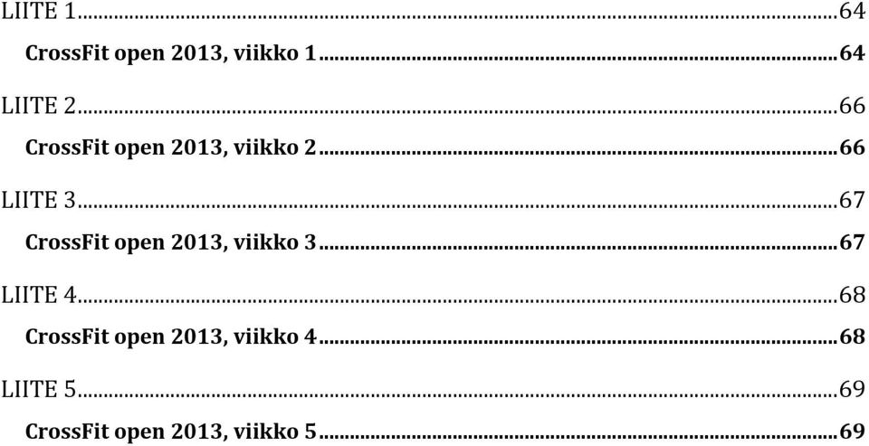 .. 67 CrossFit open 2013, viikko 3... 67 LIITE 4.