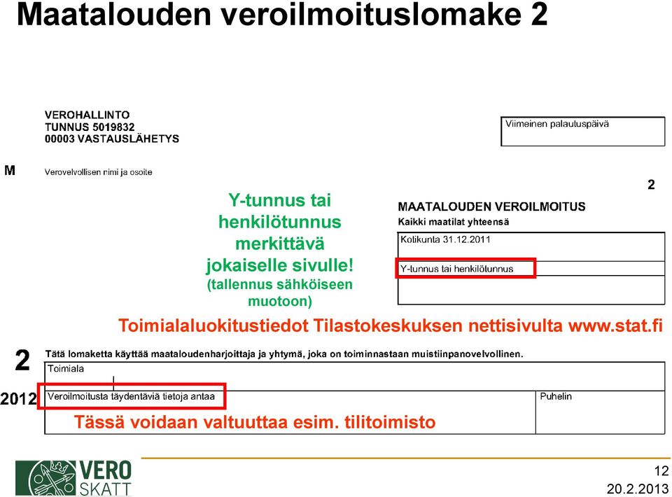 (tallennus sähköiseen muotoon) Toimialaluokitustiedot