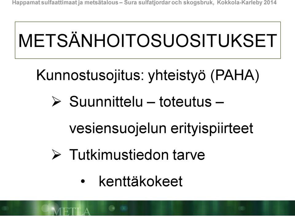 Suunnittelu toteutus vesiensuojelun