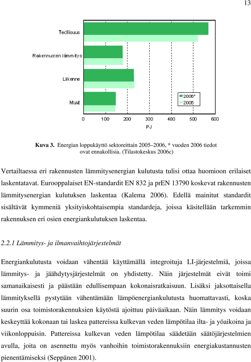 Eurooppalaiset EN-standardit EN 832 ja pren 13790 koskevat rakennusten lämmitysenergian kulutuksen laskentaa (Kalema 2006).