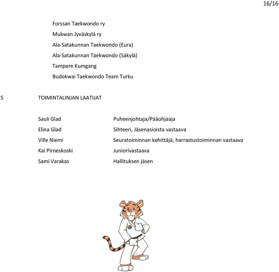 Glad Elina Glad Ville Niemi Kai Pirneskoski Sami Varakas Puheenjohtaja/Pääohjaaja Sihteeri,