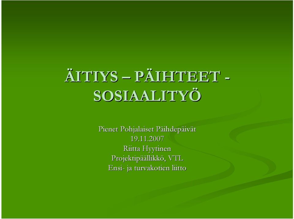2007 Riitta Hyytinen Projektipää