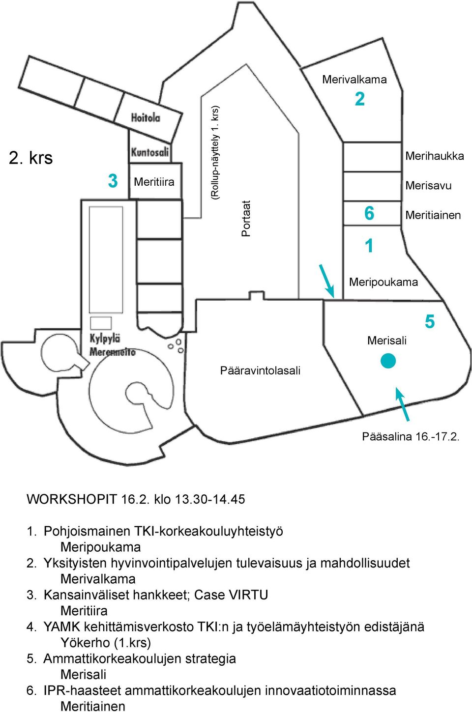 30-14.45 1. Pohjoismainen TKI-korkeakouluyhteistyö Meripoukama 2. Yksityisten hyvinvointipalvelujen tulevaisuus ja mahdollisuudet Merivalkama 3.