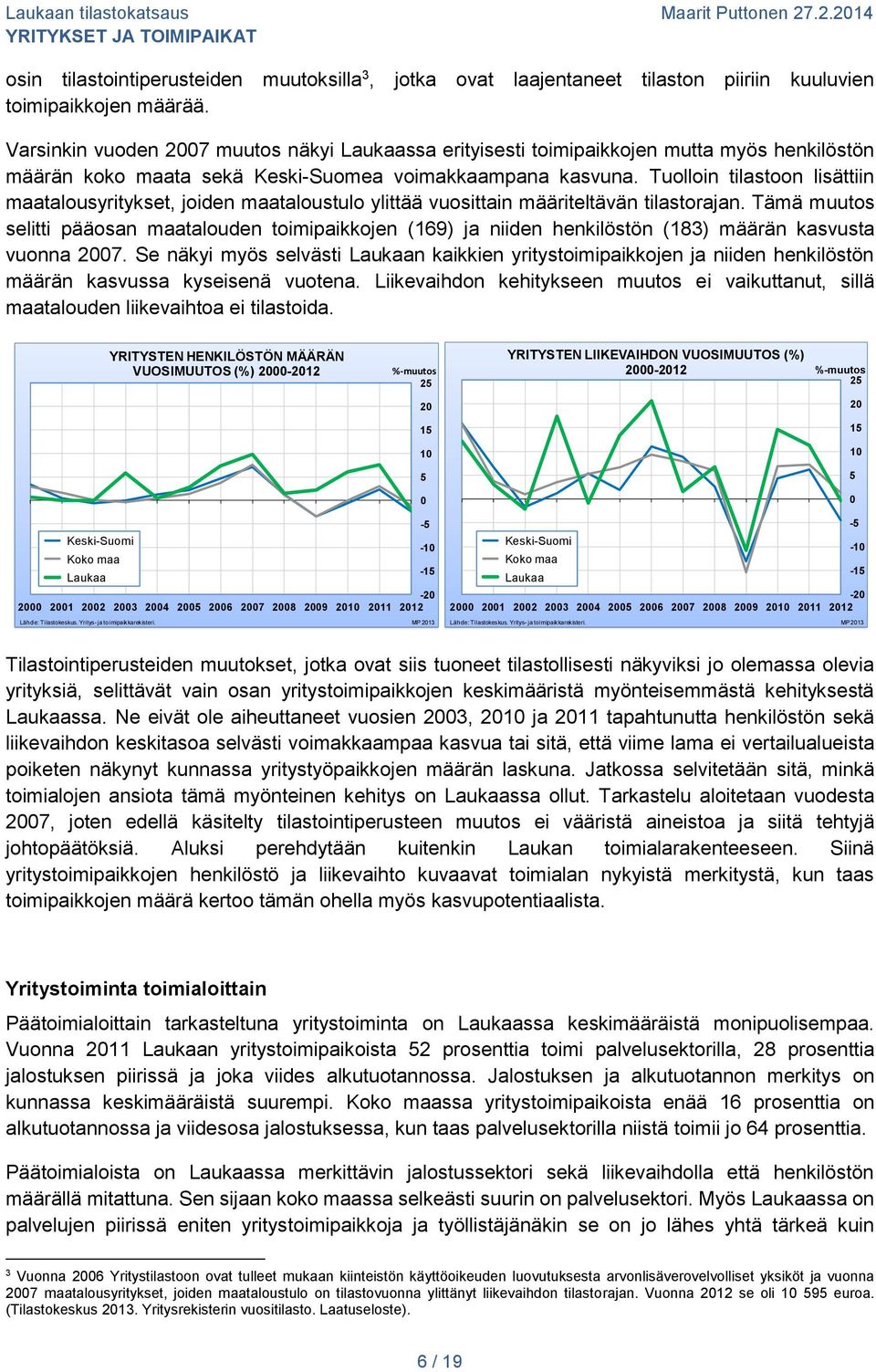 Tuolloin tilastoon lisättiin maatalousyritykset, joiden maataloustulo ylittää vuosittain määriteltävän tilastorajan.