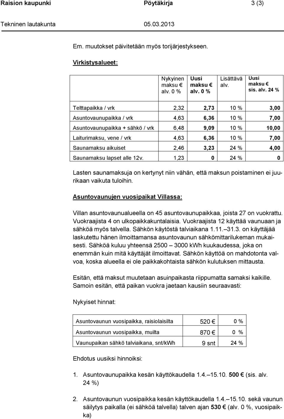 aikuiset 2,46 3,23 24 % 4,00 Saunamaksu lapset alle 12v. 1,23 0 24 % 0 Lasten saunamaksuja on kertynyt niin vähän, että maksun poistaminen ei juurikaan vaikuta tuloihin.