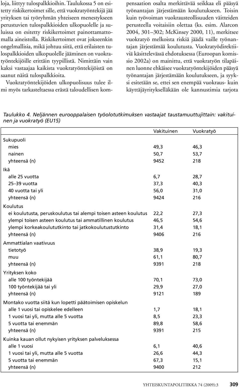 riskikertoimet painottamattomalla aineistolla.