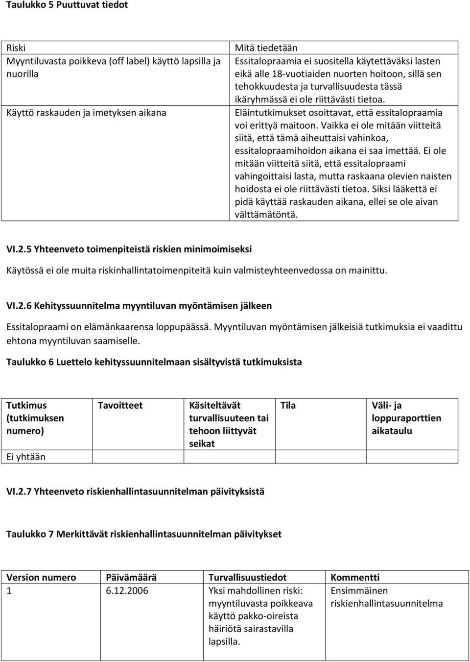 Vaikka ei ole mitään viitteitä siitä, että tämä aiheuttaisi vahinkoa, essitalopraamihoidon aikana ei saa imettää.