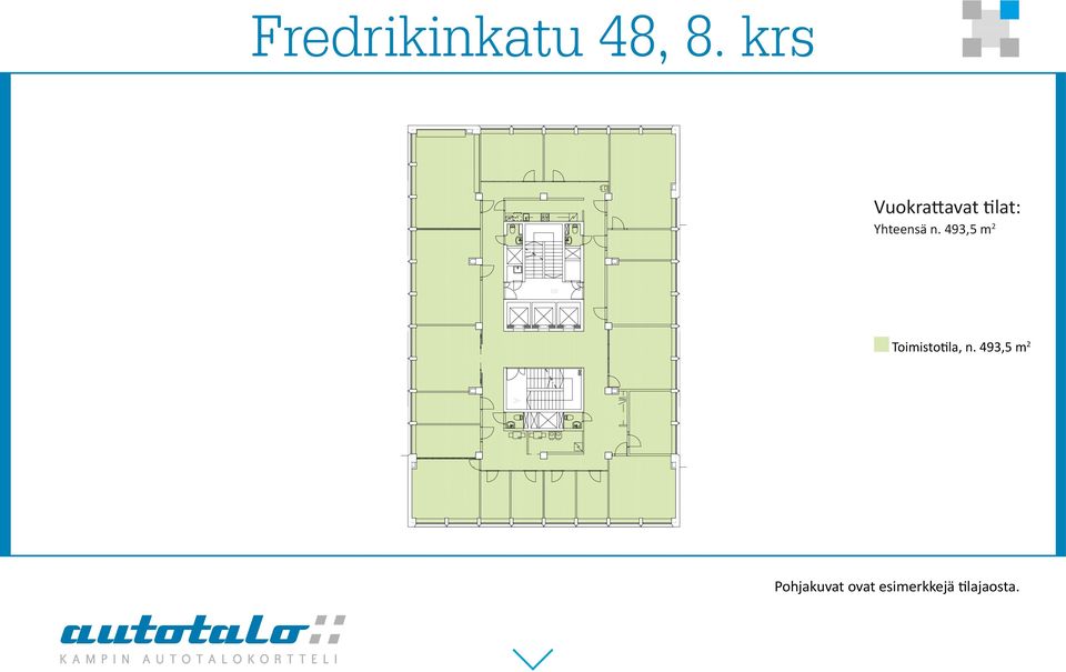 n. 493,5 m 2 Toimistotila, n.