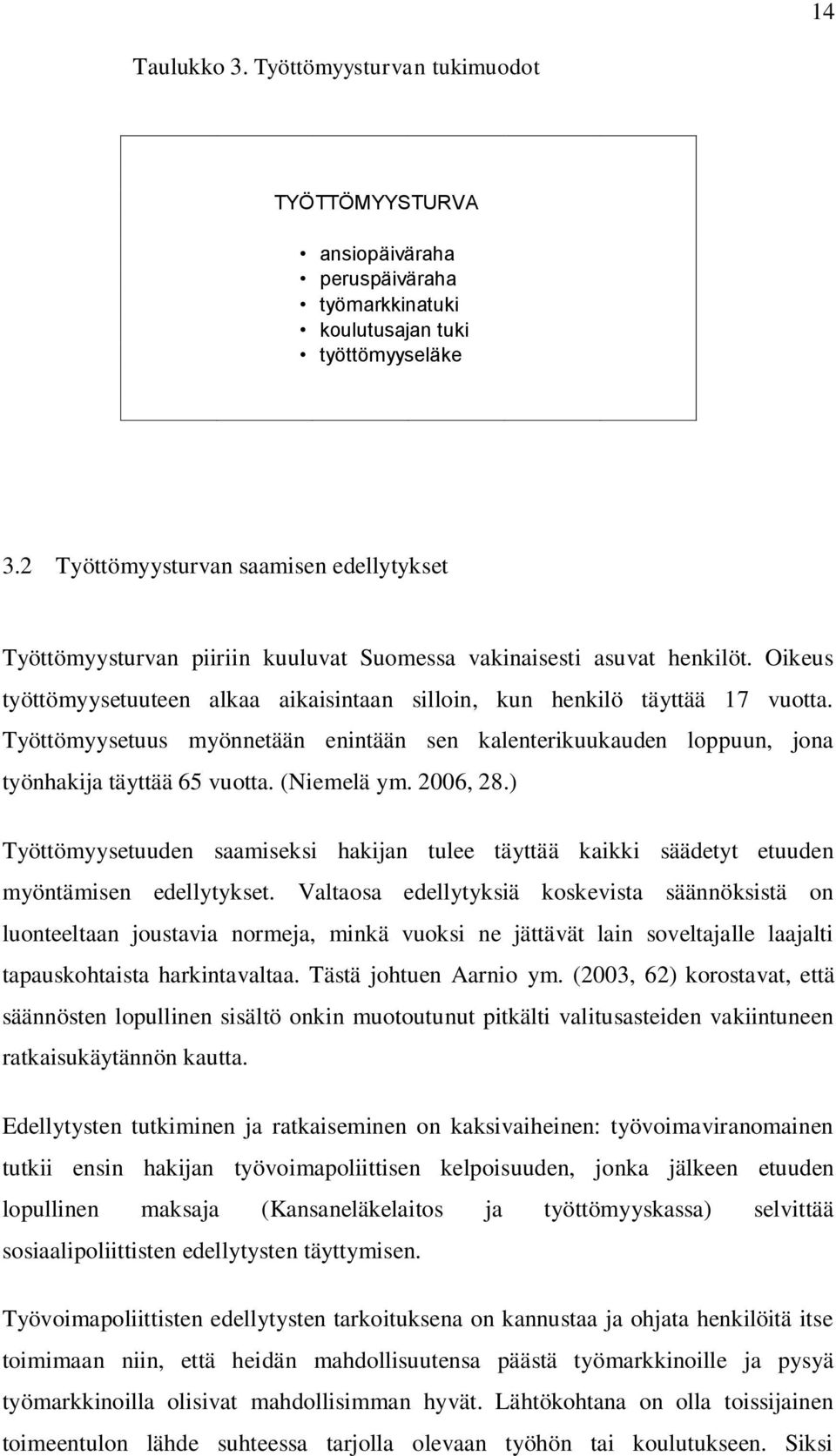 Työttömyysetuus myönnetään enintään sen kalenterikuukauden loppuun, jona työnhakija täyttää 65 vuotta. (Niemelä ym. 2006, 28.