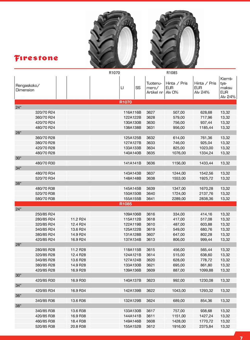 13,32 480/70 R30 141A141B 3636 1156,00 1433,44 13,32 480/70 R34 143A143B 3637 1244,00 1542,56 13,32 520/70 R34 148A148B 3638 1553,00 1925,72 13,32 480/70 R38 145A145B 3639 1347,00 1670,28 13,32