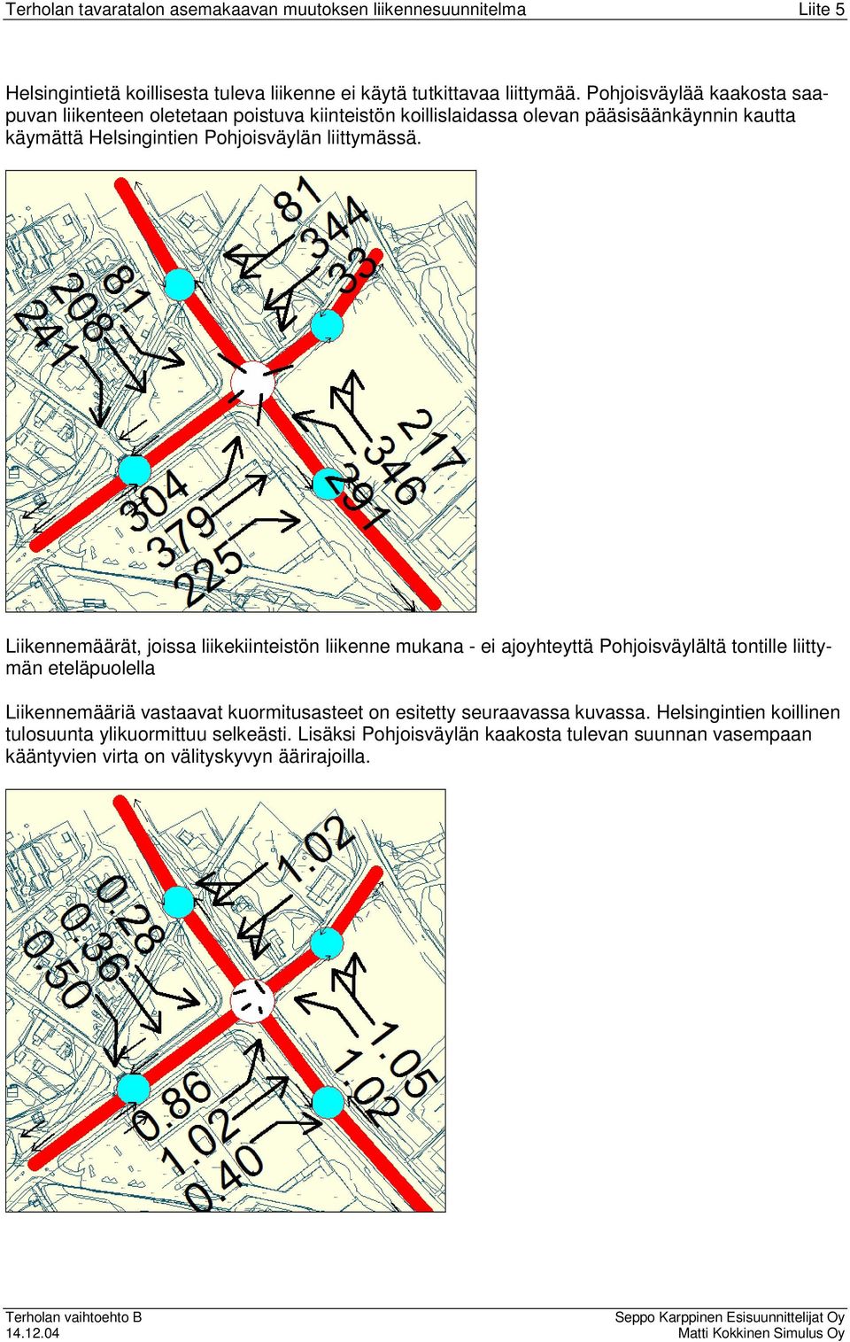 Pohjoisväylän liittymässä.