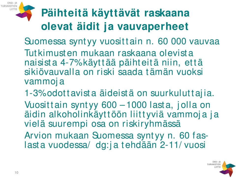 saada tämän vuoksi vammoja 1-3% odottavista äideistä on suurkuluttajia.