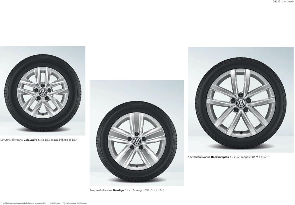 3) Kevytmetallivanne Bendigo 6 J x 16, rengas 205/55 R 16.