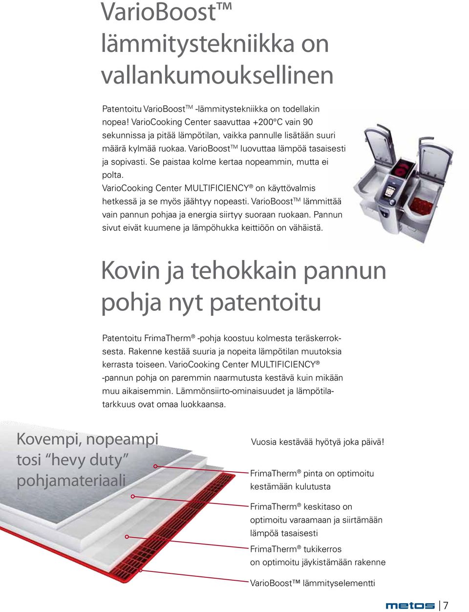 Se paistaa kolme kertaa nopeammin, mutta ei polta. VarioCooking Center MULTIFICIENCY on käyttövalmis hetkessä ja se myös jäähtyy nopeasti.