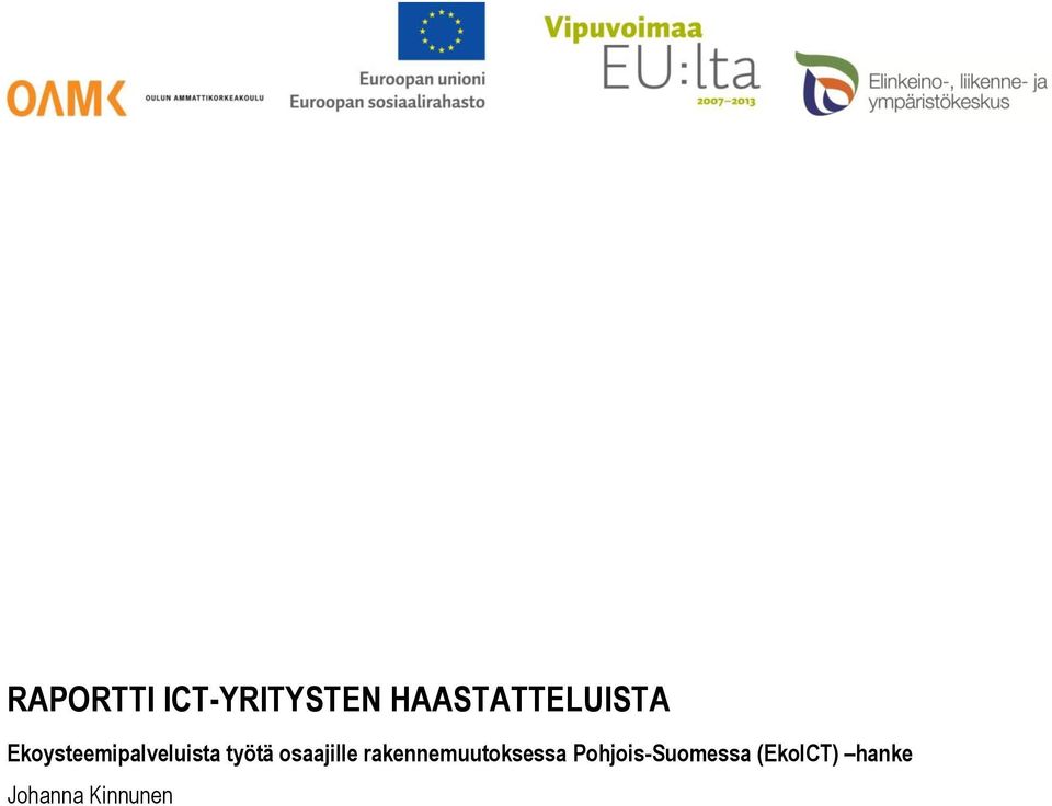 Ekoysteemipalveluista työtä