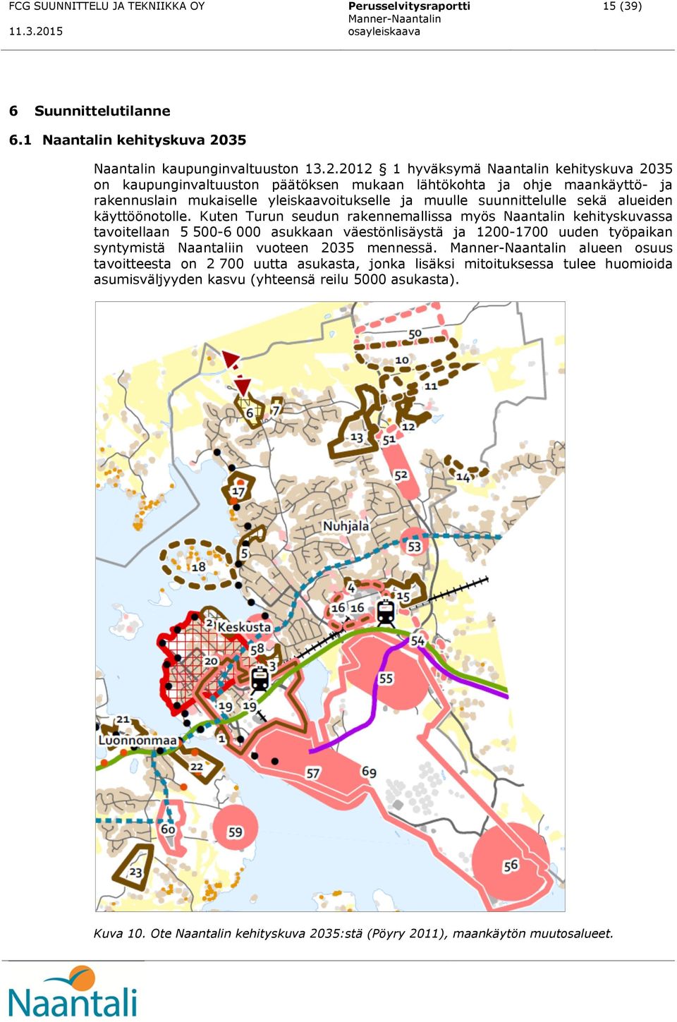 2012 1 hyväksymä Naantalin kehityskuva 2035 on kaupunginvaltuuston päätöksen mukaan lähtökohta ja ohje maankäyttö- ja rakennuslain mukaiselle yleiskaavoitukselle ja muulle suunnittelulle sekä