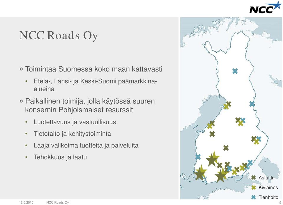 resurssit Luotettavuus ja vastuullisuus Tietotaito ja kehitystoiminta Laaja valikoima