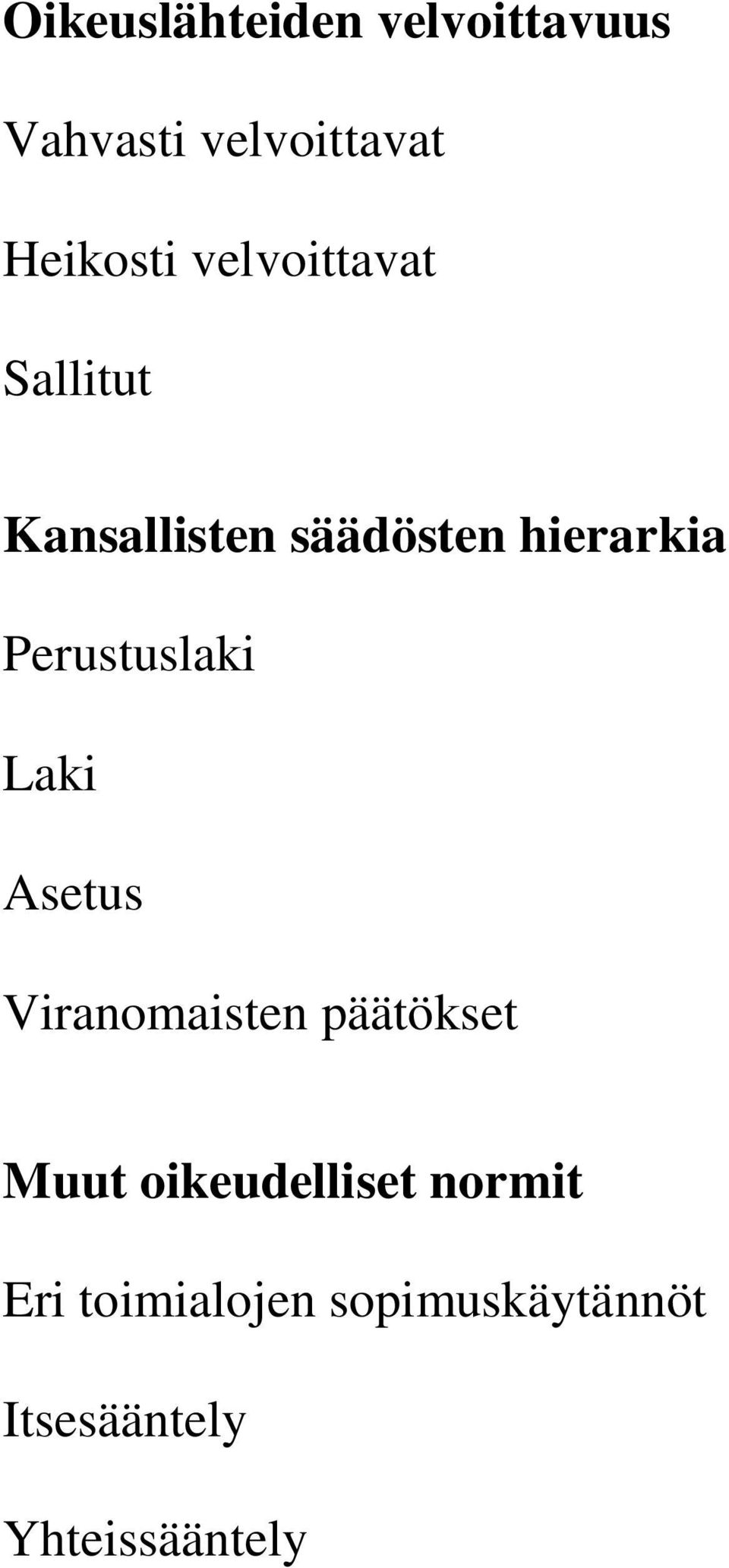 Perustuslaki Laki Asetus Viranomaisten päätökset Muut