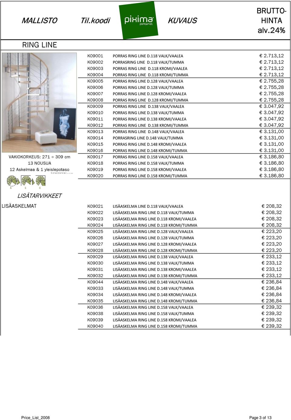755,28 K09008 PORRAS RING LINE D.128 KROMI/TUMMA 2.755,28 K09009 PORRAS RING LINE D.138 VALK/VAALEA 3.047,92 K09010 PORRAS RING LINE D.138 VALK/TUMMA 3.047,92 K09011 PORRAS RING LINE D.