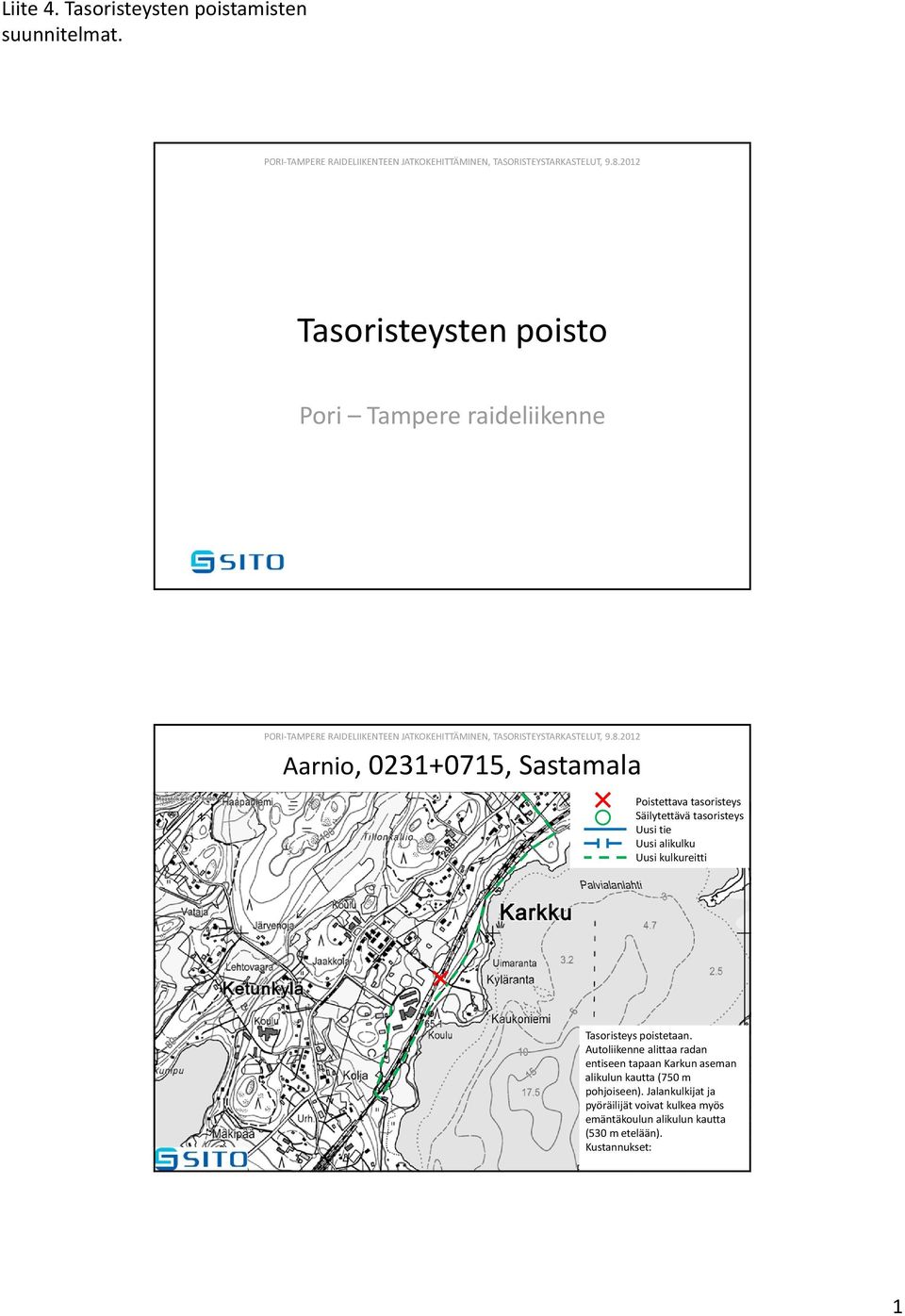 Tasoristeys poistetaan.