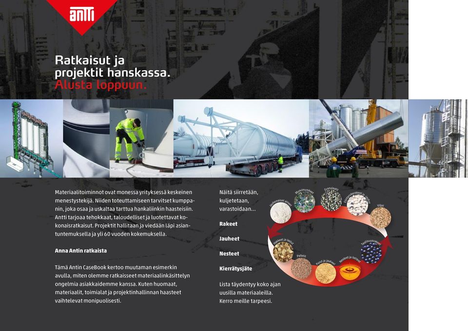 .. Jauhemaiset aineet Elintarvikerakeet ja -jauhot Viljat Antti tarjoaa tehokkaat, taloudelliset ja luotettavat kokonaisratkaisut.